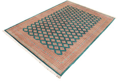 handmade Geometric Bokhara Green Pink Hand Knotted RECTANGLE 100% WOOL area rug 10 x 14