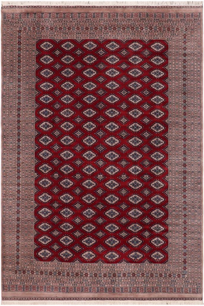 handmade Geometric Bokhara Red Taupe Hand Knotted RECTANGLE 100% WOOL area rug 9 x 12