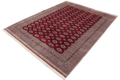 handmade Geometric Bokhara Red Taupe Hand Knotted RECTANGLE 100% WOOL area rug 9 x 12