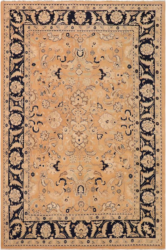 handmade Traditional Kafkaz Nude Blue Hand Knotted RECTANGLE 100% WOOL area rug 9 x 11