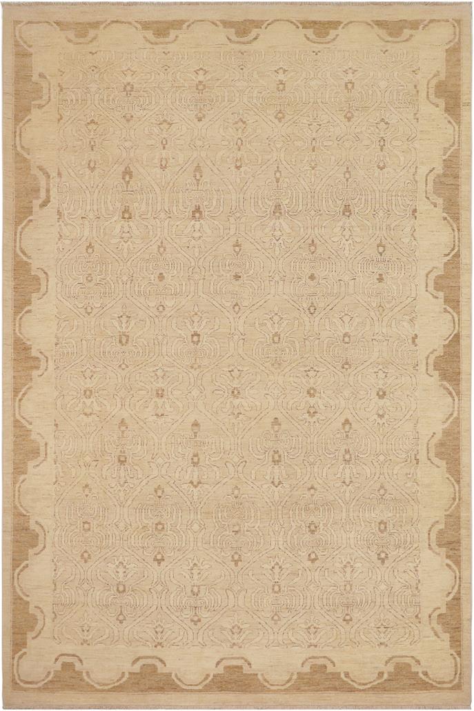 handmade Transitional Kafkaz Lt. Brown Beige Hand Knotted RECTANGLE 100% WOOL area rug 9 x 12