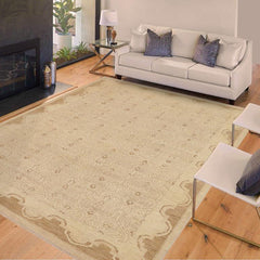 handmade Transitional Kafkaz Lt. Brown Beige Hand Knotted RECTANGLE 100% WOOL area rug 9 x 12