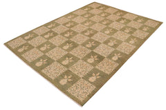 handmade Transitional Kafkaz Lt. Green Beige Hand Knotted RECTANGLE 100% WOOL area rug 9 x 12