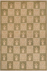 handmade Transitional Kafkaz Lt. Green Beige Hand Knotted RECTANGLE 100% WOOL area rug 9 x 12