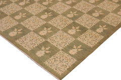 handmade Transitional Kafkaz Lt. Green Beige Hand Knotted RECTANGLE 100% WOOL area rug 9 x 12