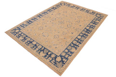 handmade Traditional Kafkaz Taupe Blue Hand Knotted RECTANGLE 100% WOOL area rug 9 x 12