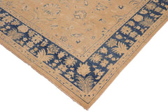 handmade Traditional Kafkaz Taupe Blue Hand Knotted RECTANGLE 100% WOOL area rug 9 x 12