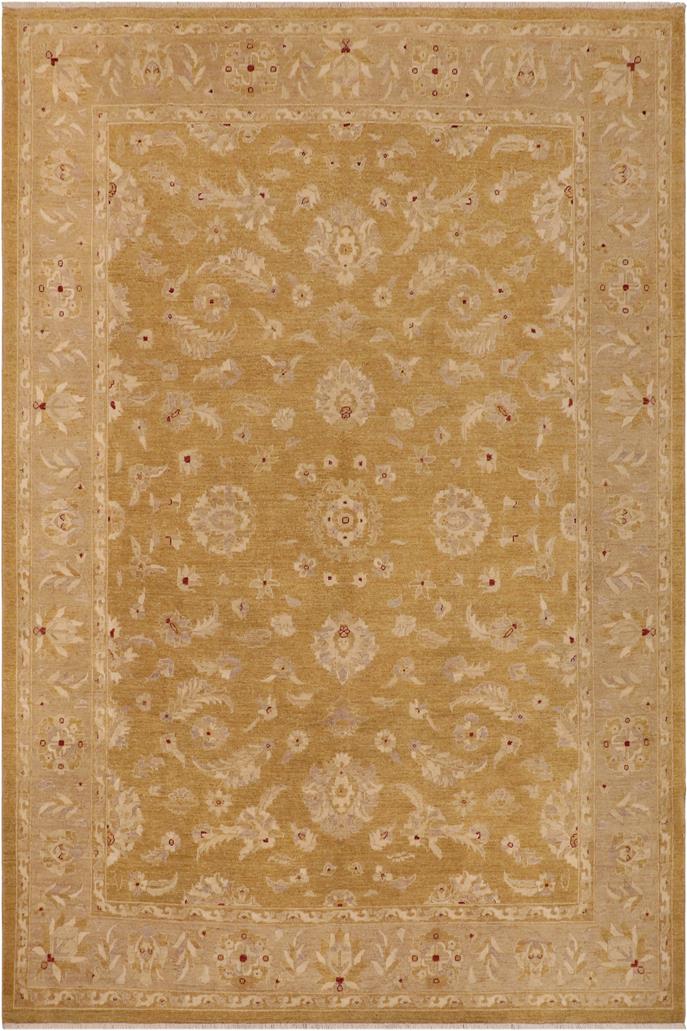 handmade Traditional Kafkaz Lt. Green Tan Hand Knotted RECTANGLE 100% WOOL area rug 9 x 12