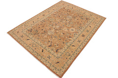 handmade Traditional Kafkaz Lt. Brown Nude Hand Knotted RECTANGLE 100% WOOL area rug 9 x 12