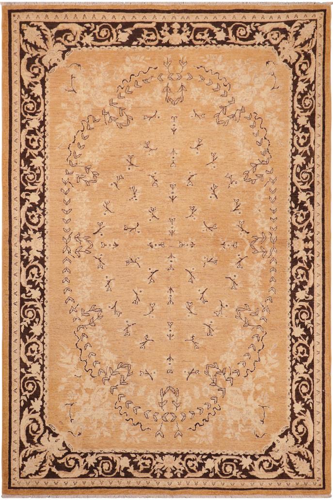 handmade Traditional Kafkaz Rose Charcoal Hand Knotted RECTANGLE 100% WOOL area rug 6 x 9