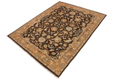 handmade Traditional Kafkaz Charcoal Brown Hand Knotted RECTANGLE 100% WOOL area rug 9 x 11