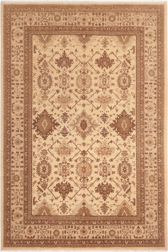 handmade Traditional Kafkaz Ivory Lt. Tan Hand Knotted RECTANGLE 100% WOOL area rug 8 x 10