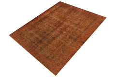 handmade Vintage Vintage Rust Brown Hand Knotted RECTANGLE 100% WOOL area rug 8x11