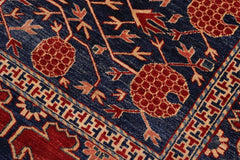 handmade Geometric Super Kazak Blue Red Hand Knotted RECTANGLE 100% WOOL area rug 7 x 8