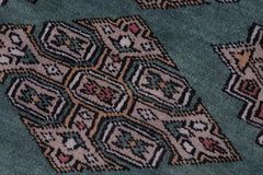 handmade Geometric Bokhara Drk.green Lt. Brown Hand Knotted RECTANGLE 100% WOOL area rug 12 x 17