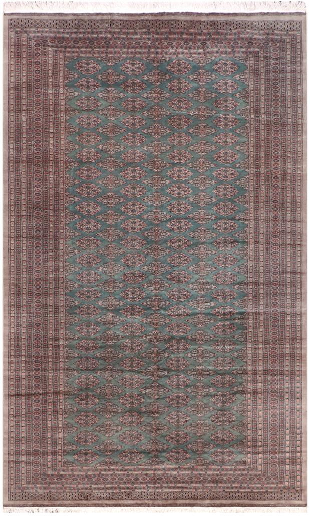 handmade Geometric Bokhara Drk.green Lt. Brown Hand Knotted RECTANGLE 100% WOOL area rug 12 x 17