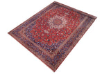 handmade Traditional Isfhan Red Blue Hand Knotted RECTANGLE 100% Wool Pile area rug 15x24