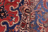 handmade Traditional Isfhan Red Blue Hand Knotted RECTANGLE 100% Wool Pile area rug 15x24