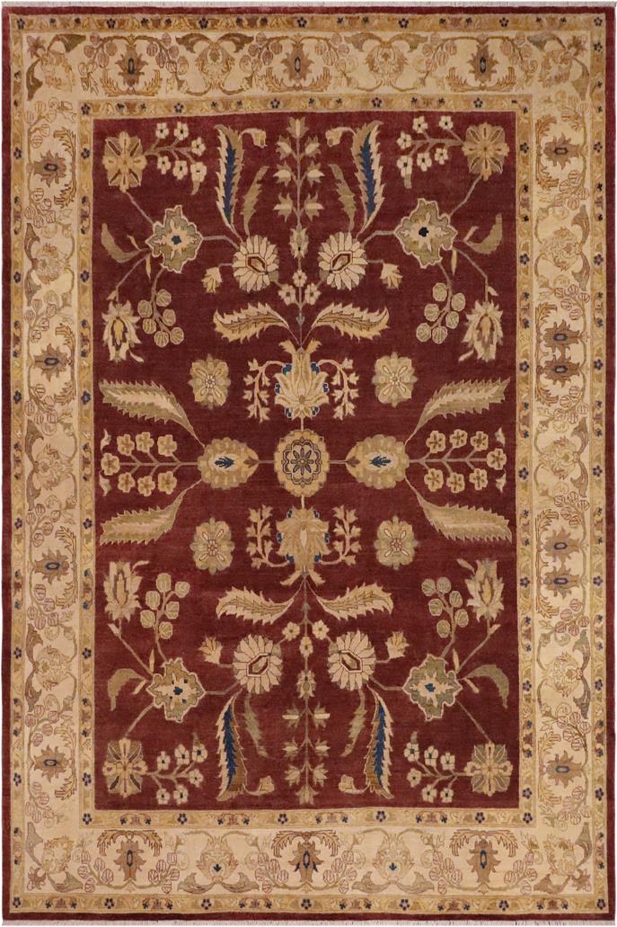 handmade Traditional Kafkaz Sienna Tan Hand Knotted RECTANGLE 100% WOOL area rug 9 x 11