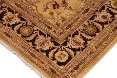 handmade Traditional Kafkaz Lt. Gold Burgundy Hand Knotted RECTANGLE 100% WOOL area rug 9 x 12