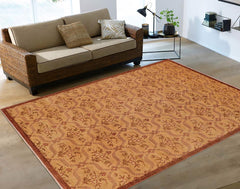 handmade Transitional Kafkaz Tan Brown Hand Knotted RECTANGLE 100% WOOL area rug 9 x 12