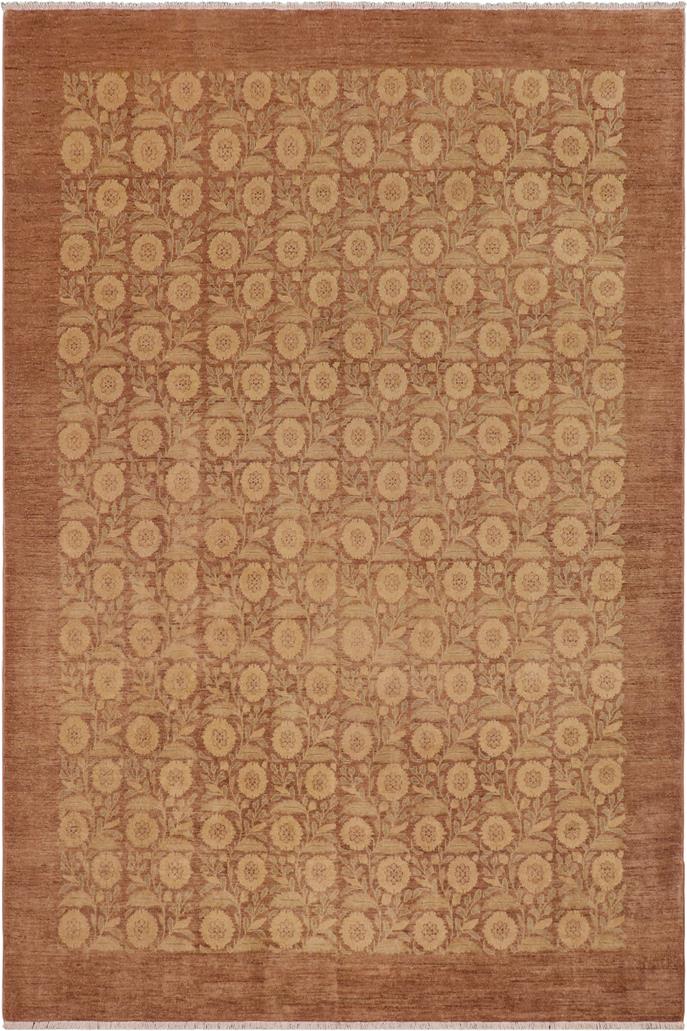 handmade Transitional Kafkaz Nude Tan Hand Knotted RECTANGLE 100% WOOL area rug 9 x 12