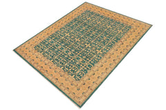 handmade Transitional Kafkaz Lt. Green Nude Hand Knotted RECTANGLE 100% WOOL area rug 9 x 12