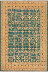 handmade Transitional Kafkaz Lt. Green Nude Hand Knotted RECTANGLE 100% WOOL area rug 9 x 12