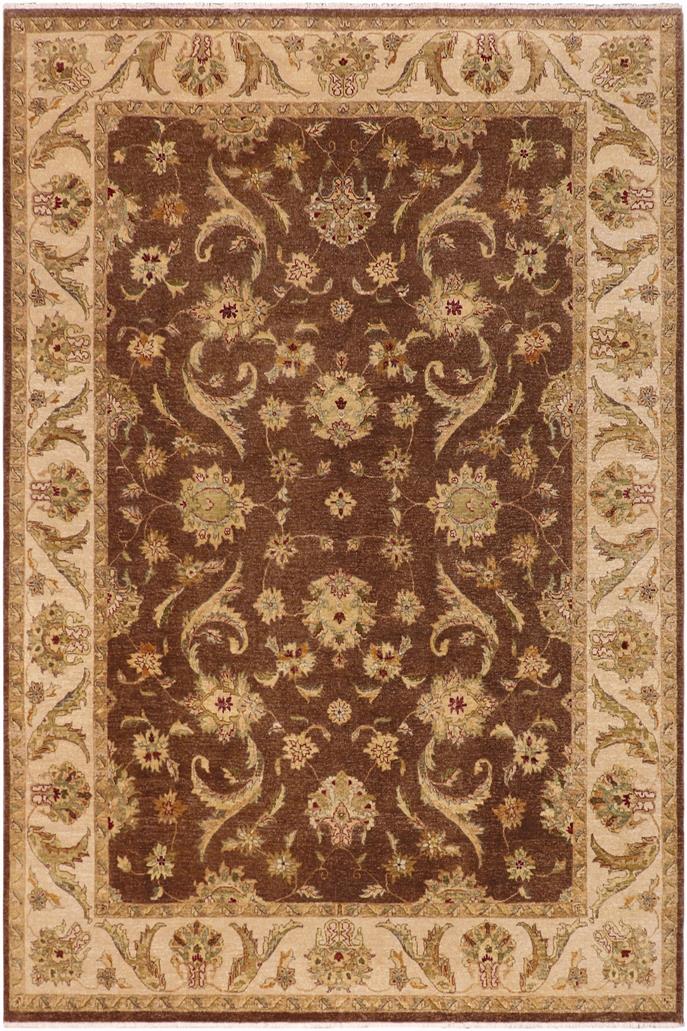 handmade Traditional Kafkaz Brown Tan Hand Knotted RECTANGLE 100% WOOL area rug 9 x 12