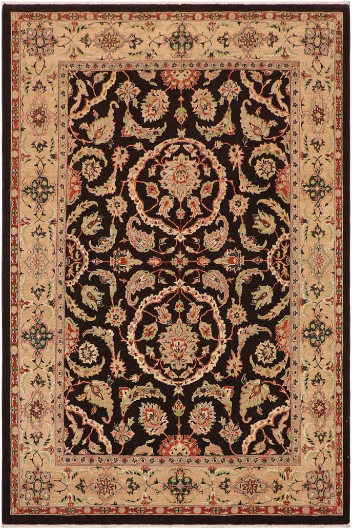 handmade Traditional Kafkaz Brown Tan Hand Knotted RECTANGLE 100% WOOL area rug 9 x 12