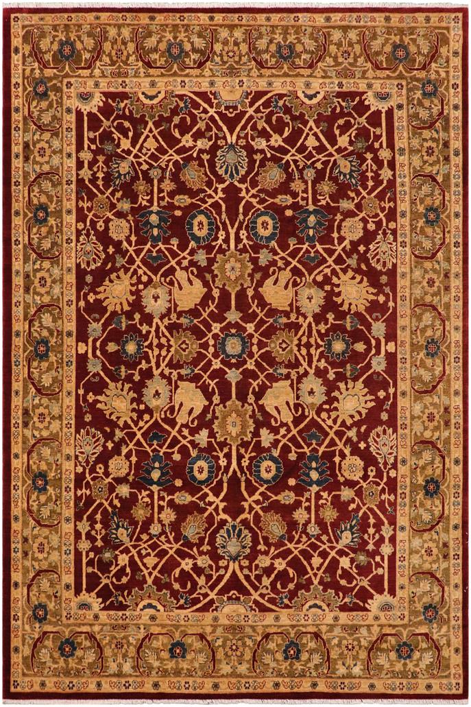 handmade Traditional Kafkaz Wine Red Olive Green Hand Knotted RECTANGLE 100% WOOL area rug 9 x 12