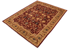 handmade Traditional Kafkaz Wine Red Olive Green Hand Knotted RECTANGLE 100% WOOL area rug 9 x 12