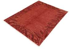 handmade Modern Kafkaz Red Red Hand Knotted RECTANGLE 100% WOOL area rug 6 x 8