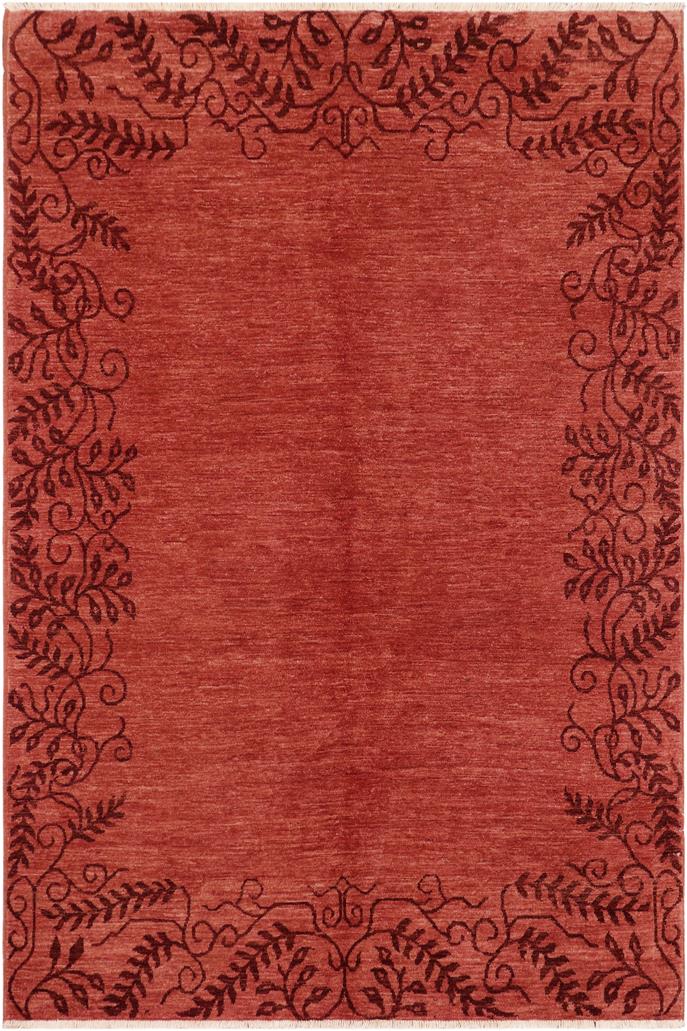 handmade Modern Kafkaz Red Red Hand Knotted RECTANGLE 100% WOOL area rug 6 x 8