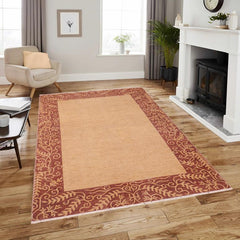 handmade Modern Kafkaz Beige Brown Hand Knotted RECTANGLE 100% WOOL area rug 6 x 9