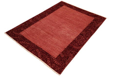 handmade Modern Kafkaz Red Red Hand Knotted RECTANGLE 100% WOOL area rug 6 x 8