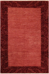 handmade Modern Kafkaz Red Red Hand Knotted RECTANGLE 100% WOOL area rug 6 x 8