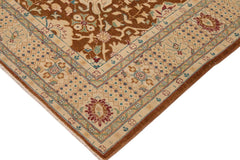 handmade Traditional Kafkaz Brown Beige Hand Knotted RECTANGLE 100% WOOL area rug 9 x 12