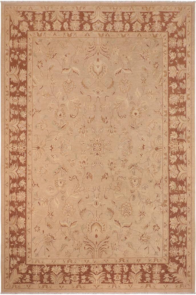 handmade Traditional Kafkaz Tan Brown Hand Knotted RECTANGLE 100% WOOL area rug 10 x 14