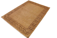 handmade Modern Kafkaz Tan Brown Hand Knotted RECTANGLE 100% WOOL area rug 9 x 12