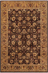 handmade Traditional Kafkaz Brown Olive Green Hand Knotted RECTANGLE 100% WOOL area rug 9 x 11