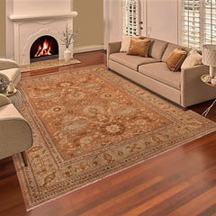 handmade Traditional Kafkaz Lt. Brown Lt. Green Hand Knotted RECTANGLE 100% WOOL area rug 8 x 10