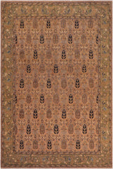 handmade Transitional Kafkaz Tan Lt. Green Hand Knotted RECTANGLE 100% WOOL area rug 8 x 10