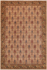 handmade Transitional Kafkaz Tan Green Hand Knotted RECTANGLE 100% WOOL area rug 9 x 12