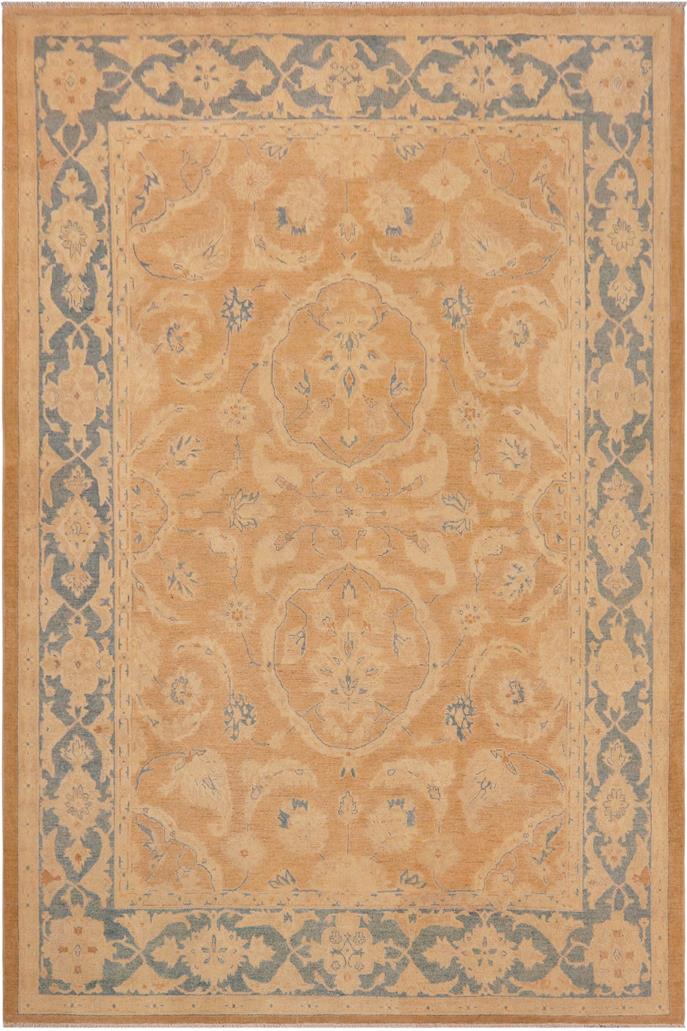 handmade Traditional Kafkaz Lt. Brown Blue Hand Knotted RECTANGLE 100% WOOL area rug 9 x 12