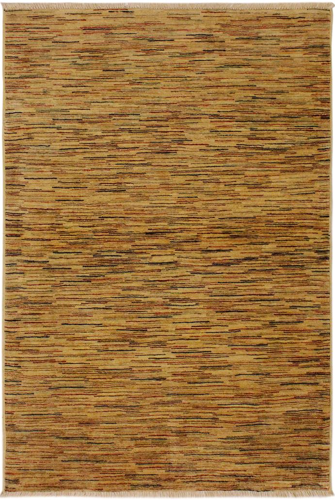 handmade Modern Gabbeh Beige Rust Hand Knotted RECTANGLE 100% WOOL area rug 4  x 6 