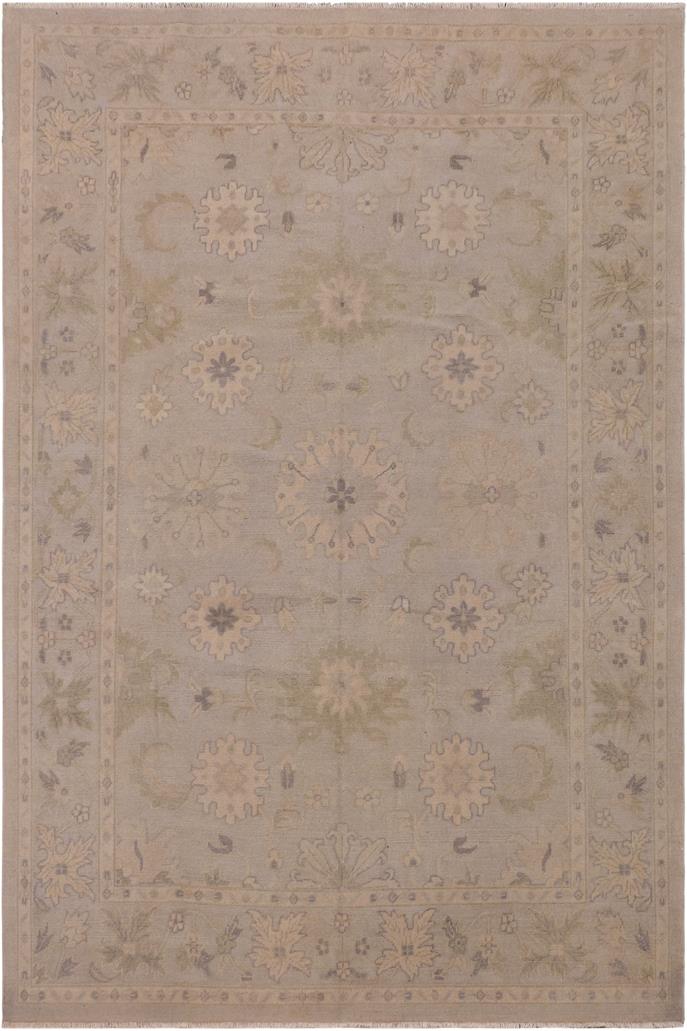 handmade Traditional Ziegler Gray Beige Hand Knotted RECTANGLE 100% WOOL area rug 9x12