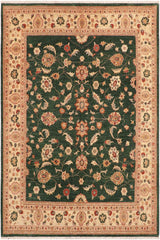 handmade Traditional Kafkaz Green Beige Hand Knotted RECTANGLE 100% WOOL area rug 8 x 10