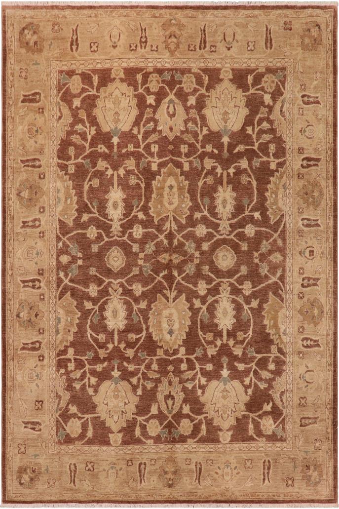 handmade Traditional Kafkaz Brown Tan Hand Knotted RECTANGLE 100% WOOL area rug 8 x 10