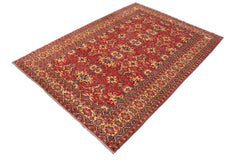 handmade Geometric Super Kazak Red Gold Hand Knotted RECTANGLE 100% WOOL area rug 10 x 13